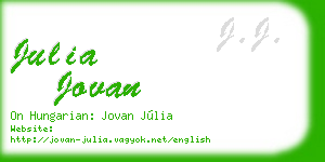 julia jovan business card